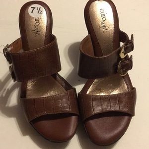EuroSoft sandals with gold buckles